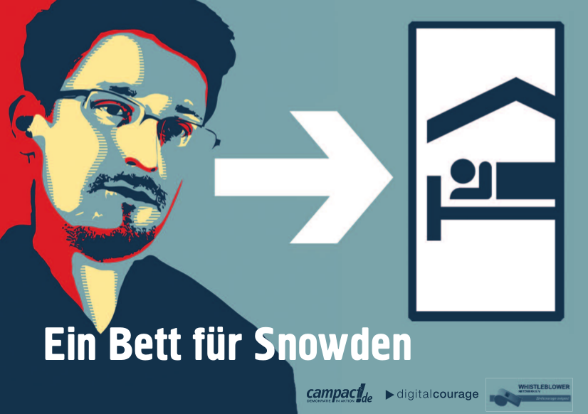 "A Bed for Snowden": Campaign for Asylum for Snowden in Germany. 